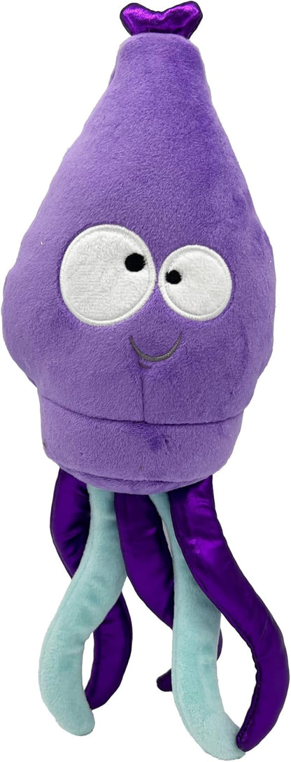 Huxley & Kent Slappies for Dogs | Squiggly Squid (Small) | Squeak & Shake Dog Toy | No Stuff Squeaky Toy, TPR Ball in Head | Simulates Hunting Nature for Dogs