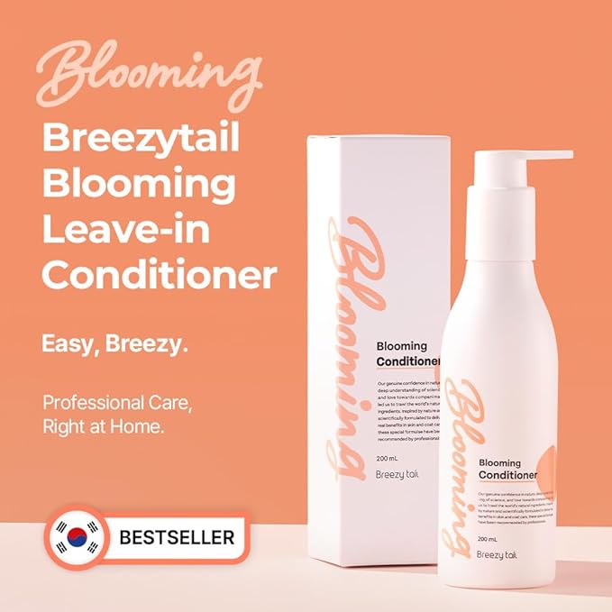 Breezytail Blooming Dog Leave-in Conditioner, Loved by Top Korean Groomers, Adds Volume and Shine – Easy Breezy, Signature Blooming Powdery Scent, Professional Care at Home (6.76 fl oz/200 ml)