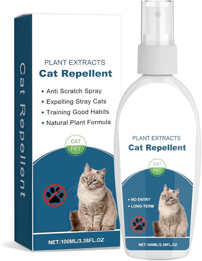 iALTERLL Cat Deterrent Spray Natural Safe Cat Repellent Indoor & Outdoor, Effective Training Aid, Anti-Scratch Deterrent for Furniture, Sofas, Rugs, Citrus cat Deterrent Spray Non-Toxic （White）