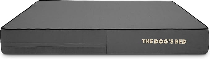 The Dog’s Bed Orthopedic Memory Foam Dog Bed, Large Grey & Black, Waterproof, Supportive Dog Bed with Replaceable Covers, Veterinary Approved
