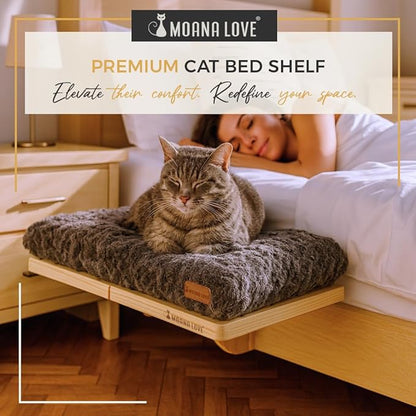 Moana Love Cat Window Bed - Cozy Window Perch for Cats Inside - Stylish Cat Furniture with Soft Cushion, Perfect Kitten Bed & Cama para Gatos for Sunbathing, Hamaca para Gatos