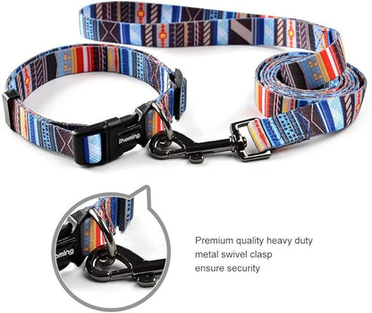 Ihoming Puppy Collar and Leash Set for Daily Outdoor Walking Running Training, Splicing Design for Extra Small Boys Girls Dogs Cats Pets, XS-Up to 10LBS