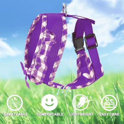 SuperBuddy Upgraded Soft Mesh Dog Harness, Super Breathable Lightweight Pet Harnesses for Puppy Dogs Outdoor Walking, Purple -XSmall