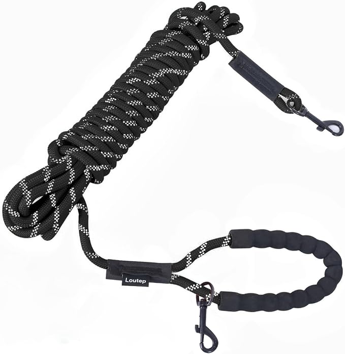 Long Leash for Dogs 10ft 16ft 30ft 50 Feet 100 Foot Tie Out Check Cord Recall Obedience Rope Lead Extra Longline Long Dog Leash for Small Medium Large Dogs Outdoor Training Camping Tracking