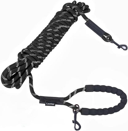 Long Leash for Dogs 10ft 16ft 30ft 50 Feet 100 Foot Tie Out Check Cord Recall Obedience Rope Lead Extra Longline Long Dog Leash for Small Medium Large Dogs Outdoor Training Camping Tracking