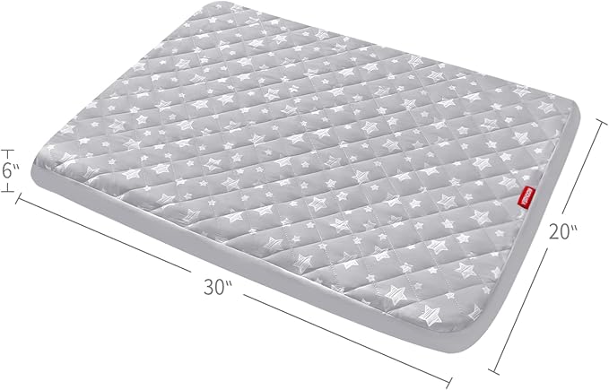 Waterproof Dog Bed Covers Replacement Washable Pet Hair Easy to Remove, Noiseless Quilted Puppy Pet Bed Cover Lovely Grey Star Print 30x20 Inches, for Dog/Cat, Cover Only