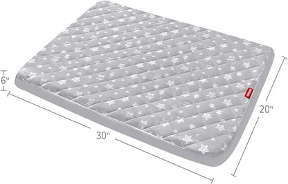 Waterproof Dog Bed Covers Replacement Washable Pet Hair Easy to Remove, Noiseless Quilted Puppy Pet Bed Cover Lovely Grey Star Print 30x20 Inches, for Dog/Cat, Cover Only