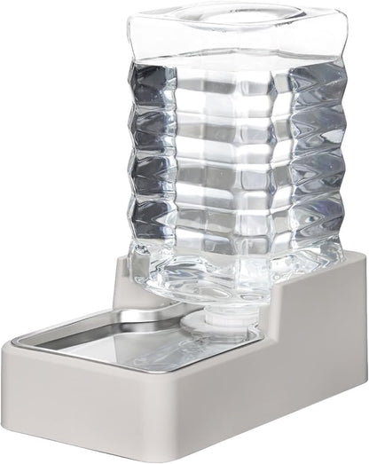 RIZZARI Stainless Steel Pet Water Feeder: 7.5L Automatic Leak-Proof Gravity Dispenser for Senior Dogs with Spine Problems - with Filter - Living Room Bedroom Use