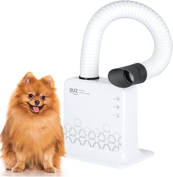 DUZ V2 Super Quiet Hands-Free Pet Dryer: Low-Noise Dog Dryer for Grooming, Reduces Labor & Stress, Ideal for Small Dogs and Cats, 1-Year Warranty