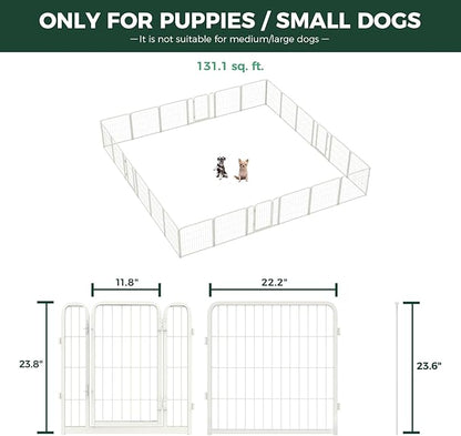FXW Homeplus Unleashed Indoor Dog Playpen - Stress-Free and Safe Play, Heavy Duty 24 Inch 24 Panels Dog Pen for Puppy and Small Dogs, White│Patented