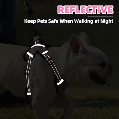 PUPTECK No Pull Dog Harness Small Sized Dog, Adjustable Reflective Escape Proof Easy Control, Comfortable Soft Padded Step in Pet Vest Harness, Pink, XS