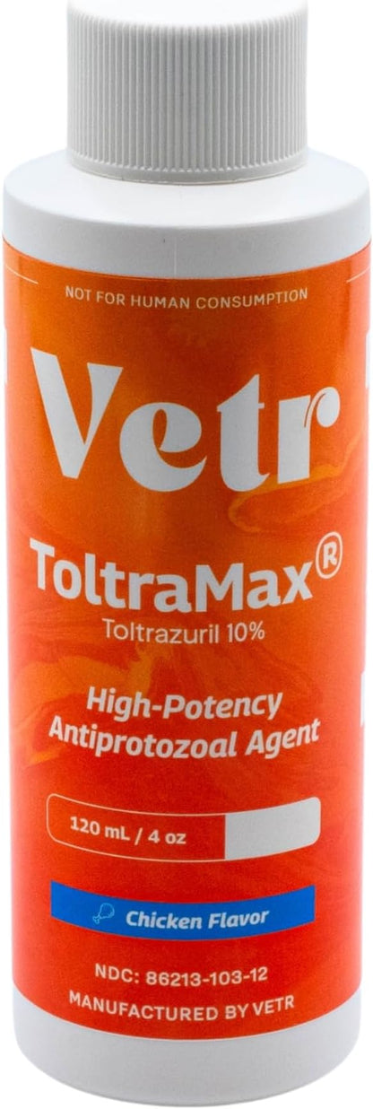 ToltraMax Toltrazuril 10.0% for Horses, Dogs, Cats, 120mL/4 Ounce, for Non-Food Chain Animals, Chicken