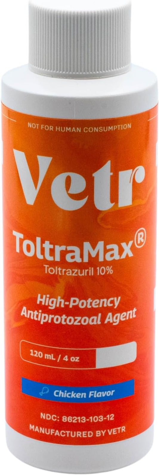 ToltraMax Toltrazuril 10.0% for Horses, Dogs, Cats, 120mL/4 Ounce, for Non-Food Chain Animals, Chicken