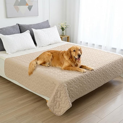 Ameritex Pet Bed Cover Dog Bed Blanket for Sofa and Furniture Waterproof New Pattern Design (68x82 Inch, Beige)