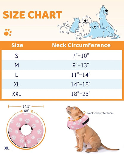 Supet Inflatable Dog Cone Collar Alternative After Surgery, Doggie Neck Donut Collar Recovery E Collar for Neuter, Soft Dog Cone for Small Medium Large Dogs