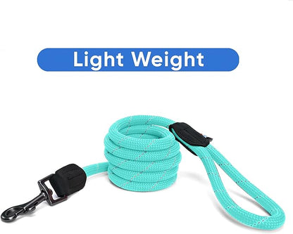 Pawtitas Teal Rope Dog Leash, X-Small/Small, 6 ft., Blue