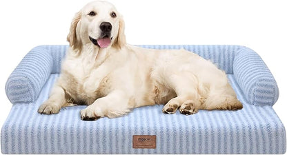 Waterproof Orthopedic Foam Dog Beds for Extra Large Dogs Durable Dog Sofa Comfy Pet Bed Washable Removable Cover and Non-Slip Bottom Bolster