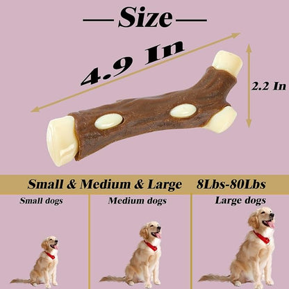 BETTEPROD Dog Bones Chew Toys for Aggressive Chewers, 3 Pack Real Beef Flavor,Indestructible Dog Teething Chew Toys for Large/Medium/Small Puppies Breed,Tough Pet Toy with Nylon