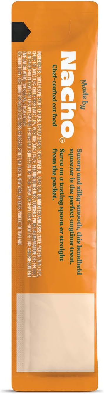 Made by Nacho Lickable Cat Treats Mousse Tubes 12 Count with Bone Broth Chicken Recipe (.5 oz) No Grains, Corn, Wheat or Soy