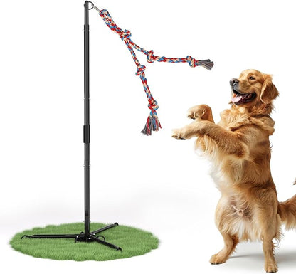 Olpchee Outdoor Tug of War Dog Toy, Tether Interactive Dog Tug Toy Backyard Heavy-Duty Dog Solo Play Exercise Toy for Large Medium Dogs