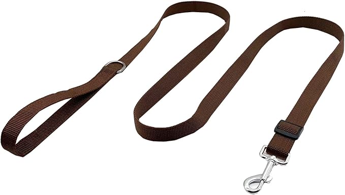 6FT/ 10FT Adjustable Dog Leash, Nylon Dog Leashes for Medium Large Dogs (6FT, Brown)