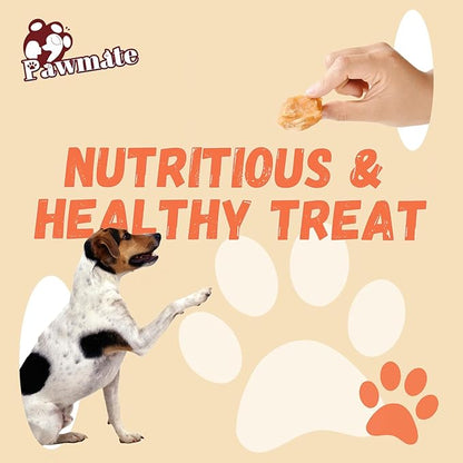 Pawmate Dog Treats Chicken Wrapped Banana Slices with 1% Taurine, Healthy Training Snacks Rich in Natural Fiber, Rawhide-Free Grain-Free Soft Chews for Small Medium Dogs, 10.6 oz