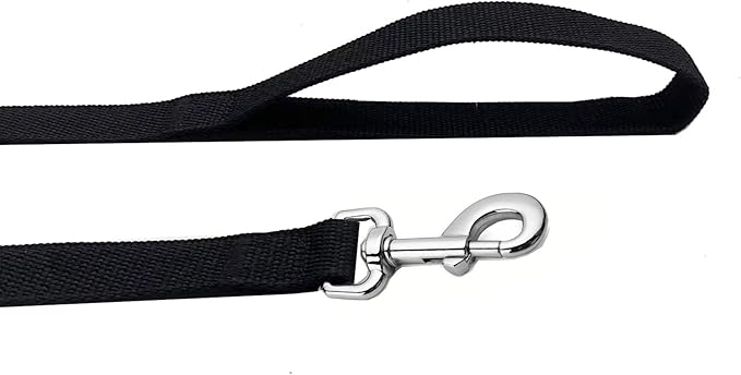 Strong Nylon Dog Leash, 4FT/ 5 FT/ 6FT Dog Leashes for Medium Large Dogs (4 FT, Black)