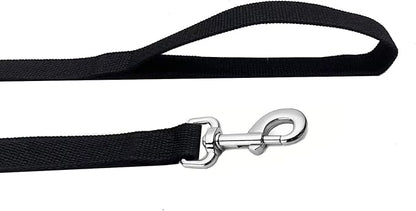 Strong Nylon Dog Leash, 4FT/ 5 FT/ 6FT Dog Leashes for Medium Large Dogs (6FT, Black)