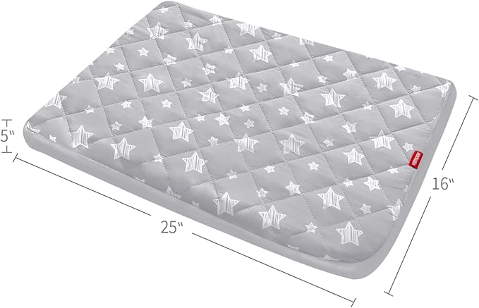 Waterproof Dog Bed Covers Replacement Washable Pet Hair Easy to Remove, Noiseless Quilted Puppy Pet Bed Cover Lovely Grey Star Print 16x25 Inches, for Dog/Cat, Cover Only