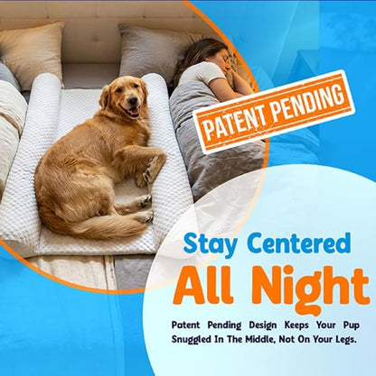 Does Your Dog Love You a Little Too Much at Night? Try Denmate:The First On-Bed Dog-Bed Designed to stabilize Nighttime Movement & Improve Dog & Owners Sleep. Machine Washable. Sleep Better Together