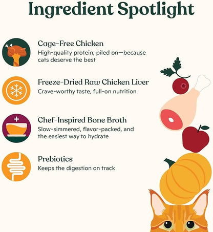 Made by Nacho Dry Cat Kibble 4lb Bag, High Protein Premium Cat Food with Freeze Dried Pieces, Cage-Free Chicken & Duck, Limited Ingredients, Single Bag