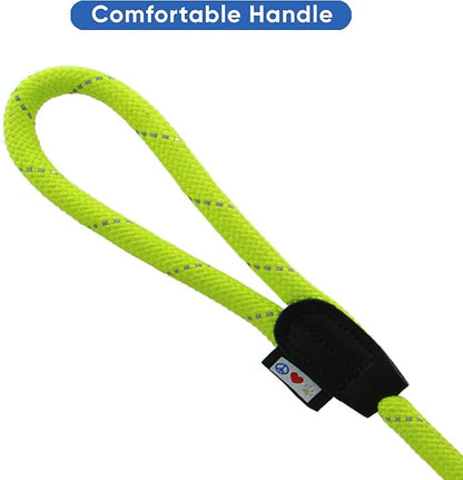 Pawtitas Double Leash for Two Dogs Great for Walking & Training Comfortable Shock Absorbing Reflective Pet Rope Leash for 2 Dogs 6ft - Medium/Large - Green