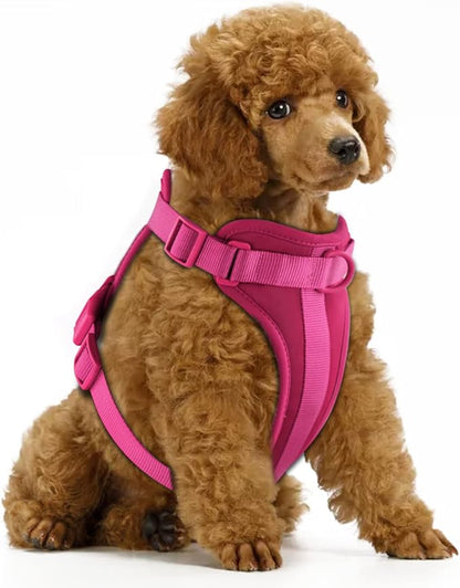 Wisedog No Pull Lightweight Dog Vest Harness with Soft and Comfortable Cushion, Breathable Mesh, for Small Medium Large Dogs Walking (S(Neck: 9.84"-14.17";Chest: 14.17"-22.05"), Peacock Pink)