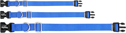 Hyhug Small Dog Collar Quick-Release Blue| Heavy-Duty Nylon Puppy Collar, Adjustable & Durable Pet Supplies for Boy & Girl Dogs (Small, Bright Blue)