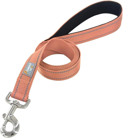 Reflective Dog Leash 6 FT Padded Handle Nylon Dogs Leashes for Large Dogs Coral
