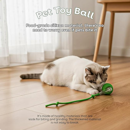 NatureTails Interactive Cat Toys for Indoor Cats,The 3rd Generation Agile Moving Cat Ball with Elastic Mesh Tail,Automatic Kitten Toys for Bored Indoor Adult Cats,Motion Activated (Green)