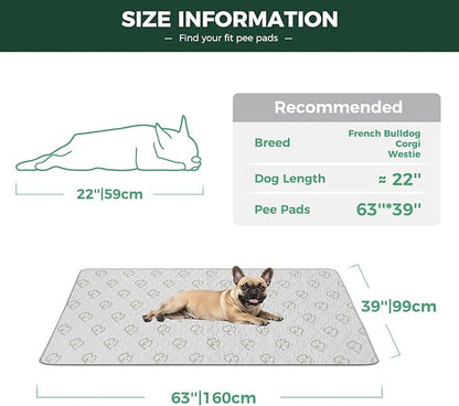 FXW Washable Pee Pads for Dogs, Puppy Pads with Super Absorbent, Specifically Designed for FXW Rollick/Homeplus 24inch 6 Panels Dog Playpen, 39" x 63" Rectangle, Khaki, 1 Pack