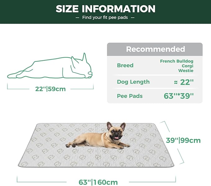 FXW Washable Pee Pads for Dogs, Puppy Pads with Super Absorbent, Specifically Designed for FXW Rollick/Homeplus 24inch 6 Panels Dog Playpen, 39" x 63" Rectangle, Khaki, 2 Packs