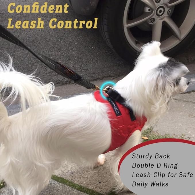 Comfort fit All Weather Step-in Dog Harness - Adjustable Small Dog Harness Medium Sized Dogs - Soft Padded Easy Walk Dog Vest Harnesses