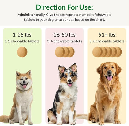ULTIMATE PET NUTRITION Canine Radiance Skin Allergy Support Supplement for Dogs, Omega-3 Skin Hydration, Antioxidants to Prevent Itching and Strengthen Coat, 60 Chewable Tablets