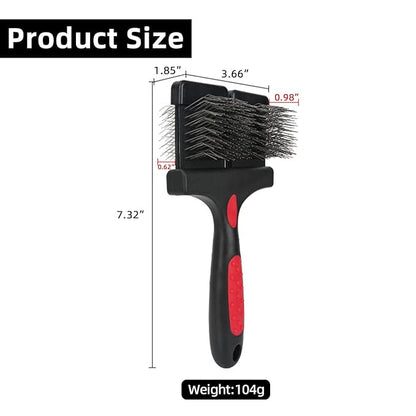 Double Sided Dual Flex Pet Slicker Brush - Professional Grooming Tool for Dogs & Cats, Stainless Steel Pins, Comfort Grip, Removes Tangles, Knots & Undercoat