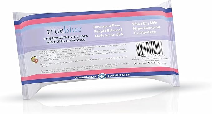 TrueBlue Super Fresh Body and Paw Wipes for Dogs and Puppies - Clean Dirty Paws and for deodorizing - Extra Large, Non-Toxic - 8"x7" - 100 Count