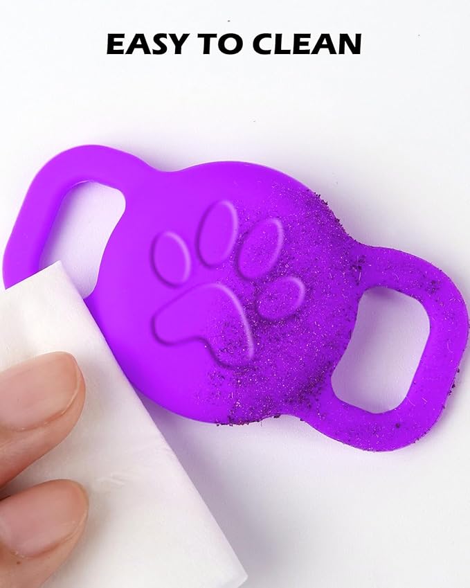 Dynmeow Dog Cat Collar Holder Compatible with Airtag, Anti-Lost Silcione Holder for 3/8 and 5/8 Inch Wide Collars, Purple, S(1 Pack)
