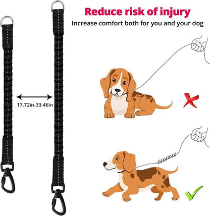 Long Dog Leash 30 FT: Heavy Duty Rope Leashes for Dogs Training with Swivel Lockable Hook Reflective Threads Bungee and Padded Handle - Dog Lead for Large Small Medium Dogs Outside Walking Hiking Pink