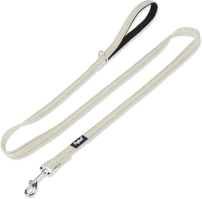 PUPTECK Reflective Dog Leash with Comfortable Padded Handle Durable Nylon Dog Lead for Small Medium and Large Dogs Cats Walking Running Training Outside, Beige