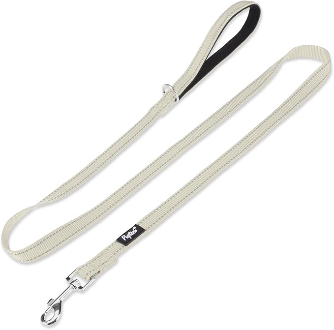 PUPTECK Reflective Dog Leash with Comfortable Padded Handle Durable Nylon Dog Lead for Small Medium and Large Dogs Cats Walking Running Training Outside, Beige