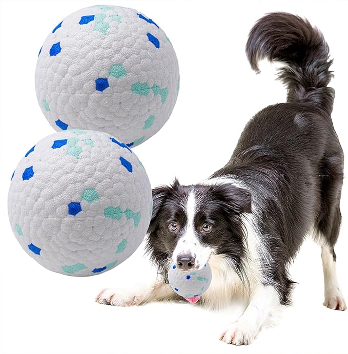 LIEVUIKEN Durable E-TPU Dog Balls, 2 PCS, Indestructible Bouncy Floating Balls for Medium & Large Dogs, Training Toys for Aggressive Chewers, Water Play, Outdoor Fun