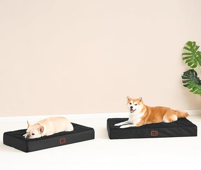 EHEYCIGA Orthopedic XL Dog Beds for Extra Large Dogs with Removable Washable Cover, Black, 44x32