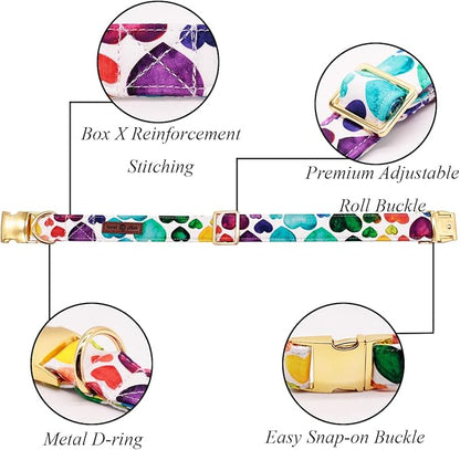 Lionet Paws Dog Collar with Flower, Soft and Comfortable, Adjustable Collar for Large Dogs Girl, Neck 16-24 inches