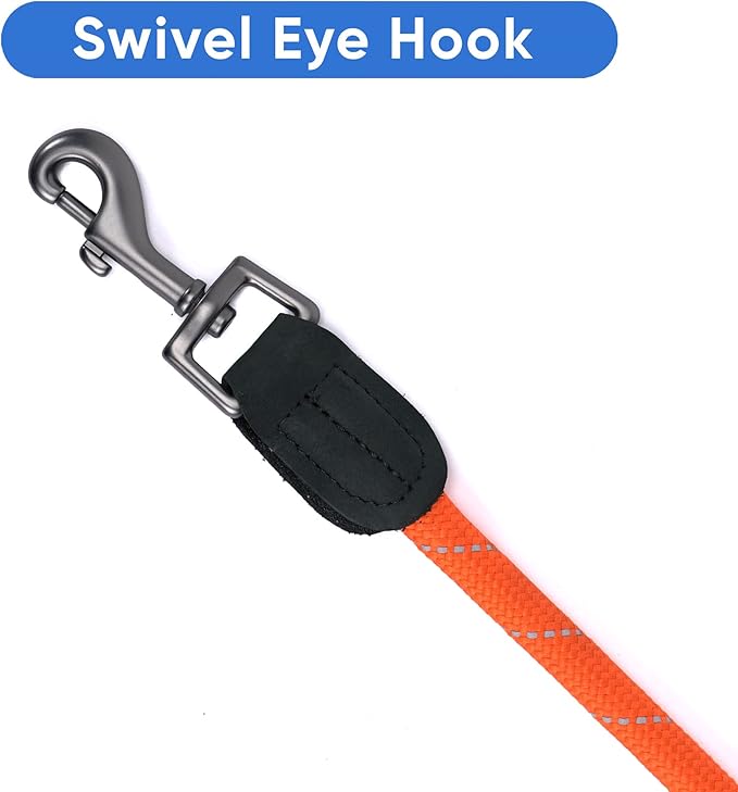 Pawtitas Orange Rope Dog Leash, X-Small/Small, 6 ft.